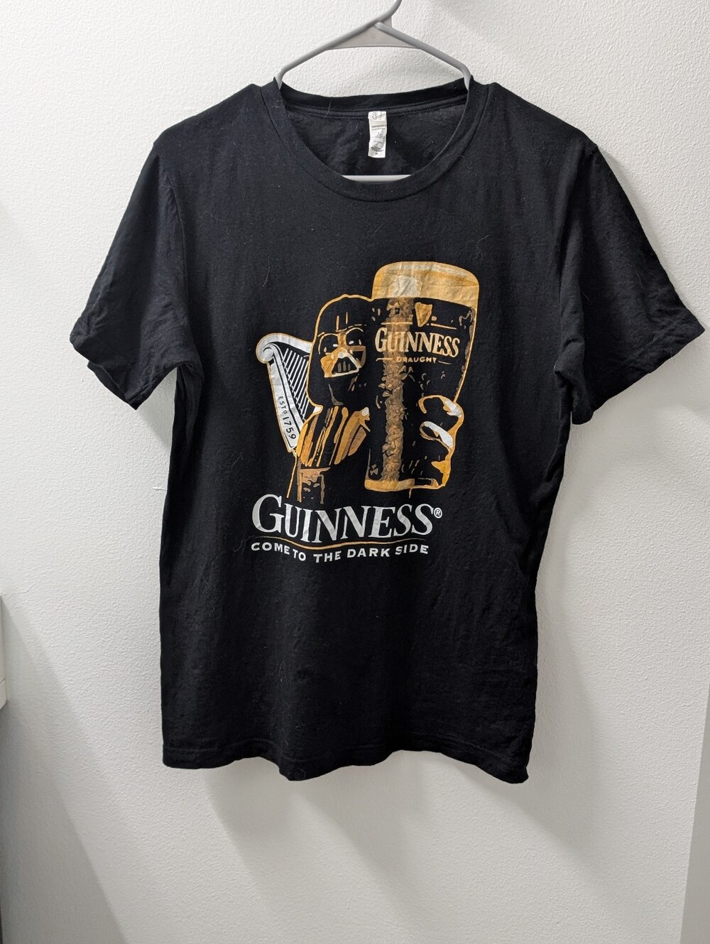 Guinness Black Tee with Gold and White Print - Star Wars Inspired